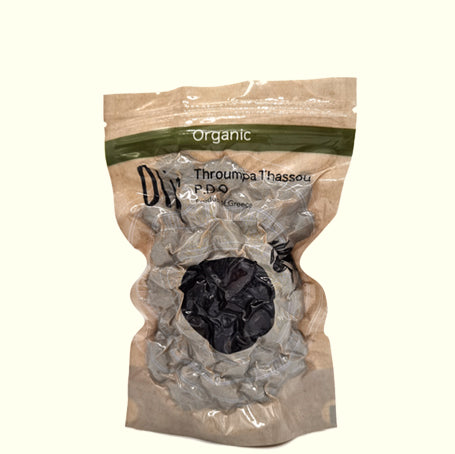 Schwarze Throumba Thassos Oliven P.D.O. 250 g Vakuumbeutel, Lieferzeit: 3 - 5 Tage